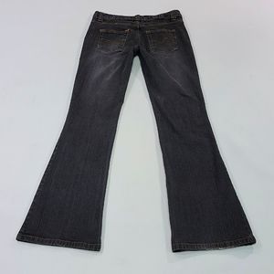 SO ♡ Black STRETCH Denim Gold Trim Stitching Fit 'n Flare Jeans 1